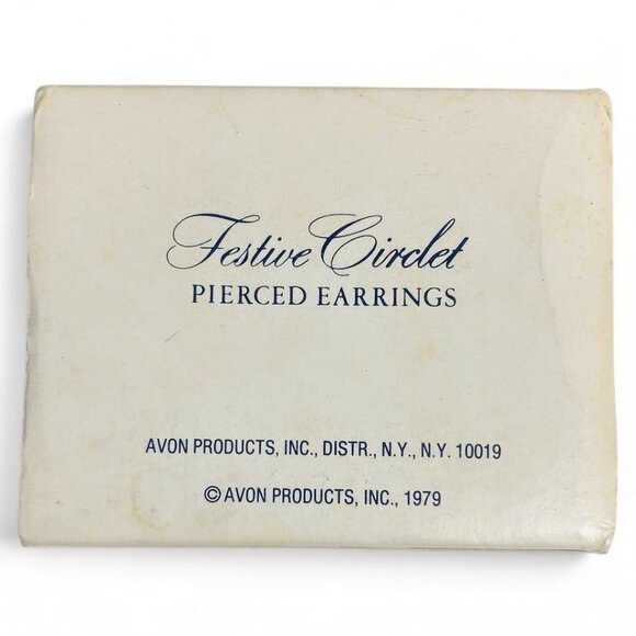 Avon Vintage Fashion Accents Festive Circlet Holiday Christmas Wreath Earrings - Picture 7 of 7